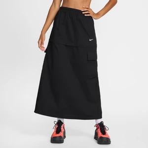 Damska spódnica midi typu cargo ze średnim stanem z tkaniny Nike Sportswear Essential - Czerń