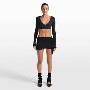 Damska spódnica na zakładkę NikeSKIMS Stretch Knit - Czerń