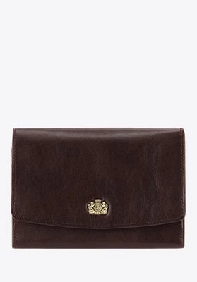 Damska średnia portmonetka ze skóry naturalnej mieszcząca dowód rejestracyjny brązowa Wittchen