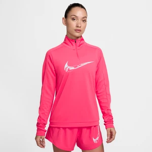 Damska środkowa warstwa ubioru do biegania z zamkiem 1/4 Dri-FIT Nike Swoosh - Różowy