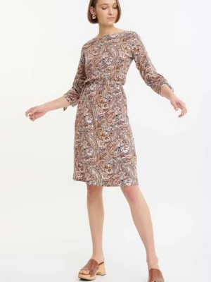 Damska sukienka krótka z gumką w talii z wiskozy Greenpoint