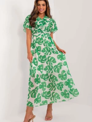 Damska sukienka letnia maxi z printem w liście Italy Moda