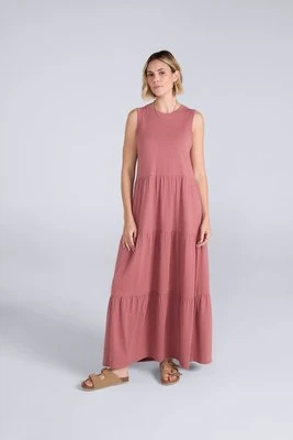 Damska sukienka maxi z dżerseju - Pink Animal