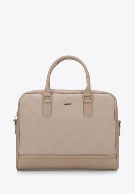 Damska torba na laptopa 11”/12” z frontem z ekozamszu beżowa Wittchen