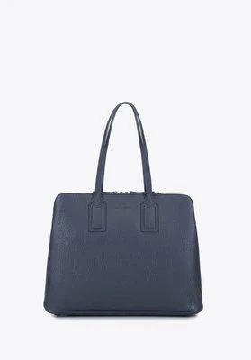 Damska torba na laptopa 13”/14” ze skóry groszkowej granatowa Wittchen