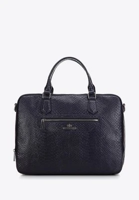 Damska torba na laptopa 13" ze skóry croco Wittchen