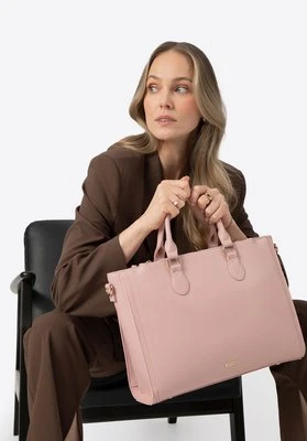 Damska torba na laptopa 14,5” z imitacji skóry różowa Wittchen