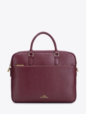 Damska torba na laptopa 15, 6" i dokumenty ze skóry naturalnej bordowa Wittchen