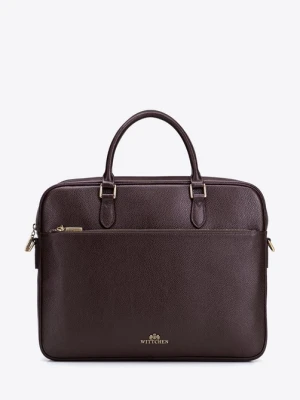 Damska torba na laptopa 15, 6" i dokumenty ze skóry naturalnej ciemny brąz Wittchen