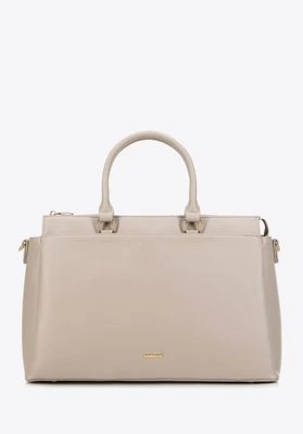 Damska torba na laptopa 15,6’’ z ekoskóry beżowa Wittchen