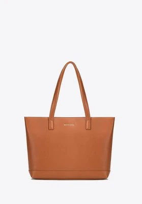 Damska torba na laptopa 15,6" z imitacji skóry brązowa Wittchen