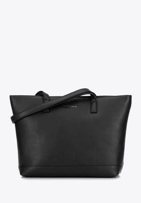 Damska torba na laptopa 15,6" z imitacji skóry czarna Wittchen