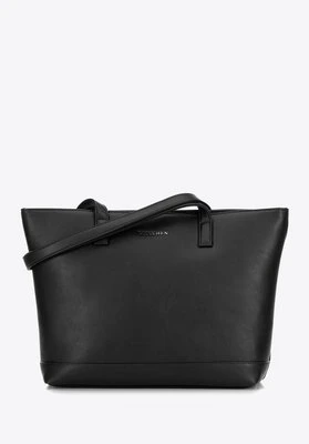 Damska torba na laptopa 15,6" z imitacji skóry czarna Wittchen