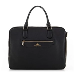Damska torba na laptopa 15,6" ze skóry czarna Wittchen