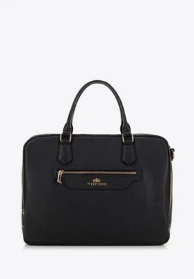 Damska torba na laptopa 15,6" ze skóry czarna Wittchen