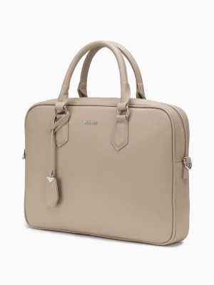 Damska torba na laptopa 15 cali z odpinanym paskiem beżowa Puccini