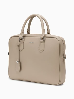 Damska torba na laptopa 15 cali z odpinanym paskiem beżowa Puccini