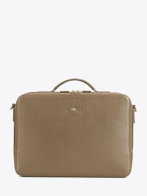 Damska torba na laptopa 15" dwukomorowa beżowo - szara Wittchen