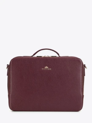 Damska torba na laptopa 15" dwukomorowa bordowa Wittchen