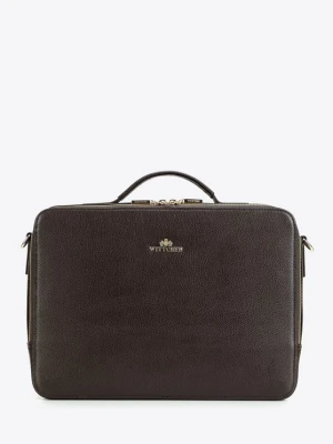 Damska torba na laptopa 15" dwukomorowa ciemny brąz Wittchen