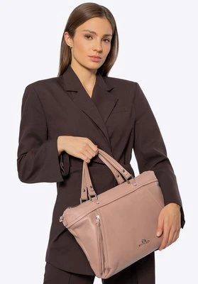 Damska torba na laptopa 15" ze skóry z chwostem beżowa Wittchen