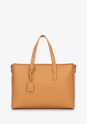 Damska torba na laptopa 16" z imitacji skóry camel Wittchen