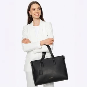 Damska torba na laptopa 16" z imitacji skóry czarna Wittchen