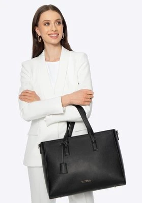 Damska torba na laptopa 16" z imitacji skóry czarna Wittchen