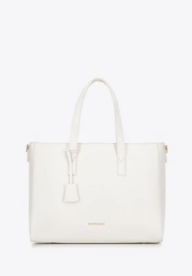 Damska torba na laptopa 16" z imitacji skóry kremowa Wittchen