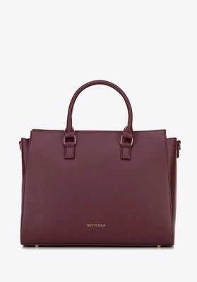 Damska torba na laptopa 17" z imitacji skóry bordowa Wittchen