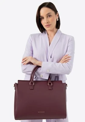Damska torba na laptopa 17" z imitacji skóry bordowa Wittchen