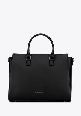 Damska torba na laptopa 17" z imitacji skóry czarno - srebrna Wittchen