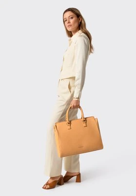 Damska torba na laptopa 17" z imitacji skóry jasny brąz Wittchen