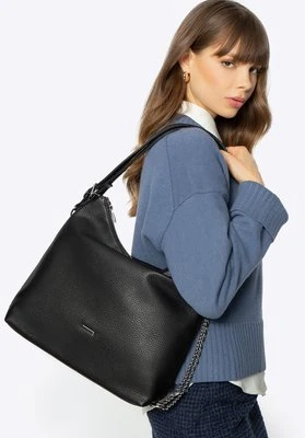 Damska torba – plecak ze skóry ekologicznej czarno-srebrna Wittchen