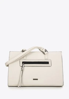 Damska torba z dekoracyjnym obszyciem kremowa Wittchen