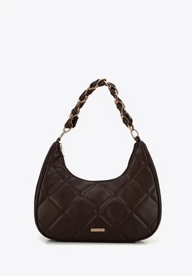 Damska torebka bagietka pikowana w romby brązowa Wittchen