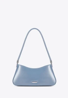 Damska torebka bagietka z imitacji skóry niebieska Wittchen