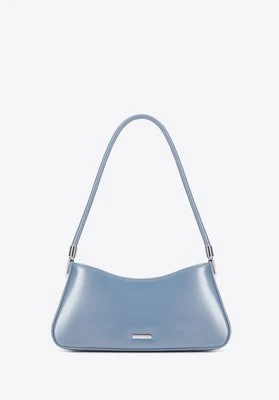 Damska torebka bagietka z imitacji skóry niebieska Wittchen