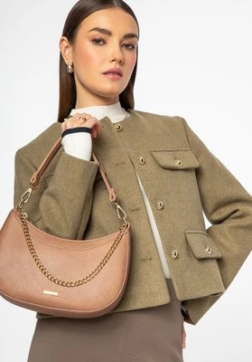 Damska torebka bagietka z łańcuszkiem beżowa Wittchen