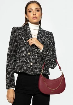 Damska torebka bagietka z łańcuszkiem bordowa Wittchen