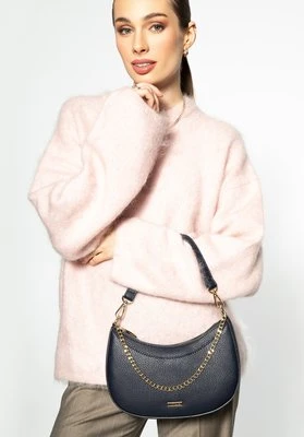 Damska torebka bagietka z łańcuszkiem granatowa Wittchen