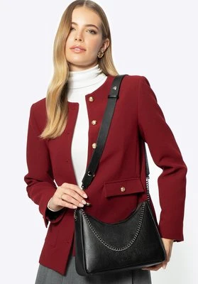 Damska torebka bagietka ze skóry czarno - grafitowa Wittchen