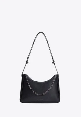 Damska torebka bagietka ze skóry czarno - grafitowa Wittchen
