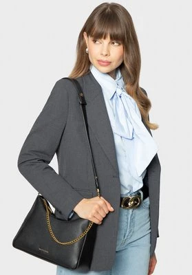 Damska torebka bagietka ze skóry czarno - złota Wittchen