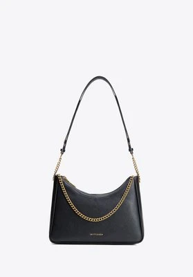 Damska torebka bagietka ze skóry czarno - złota Wittchen