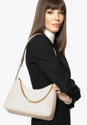 Damska torebka bagietka ze skóry kremowa Wittchen