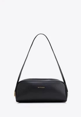 Damska torebka bagietka ze skóry naturalnej podłużna czarna Wittchen