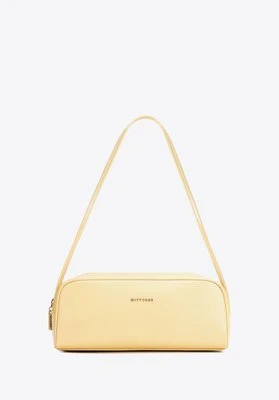 Damska torebka bagietka ze skóry naturalnej podłużna żółta Wittchen