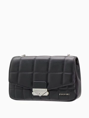 Damska torebka casualowa z ozdobnym zapięciem czarna Puccini