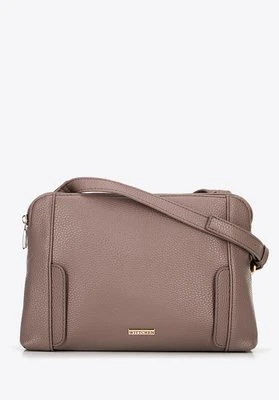 Damska torebka crossbody dwukomorowa beżowa Wittchen